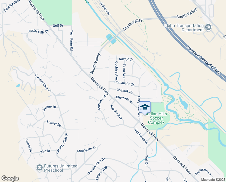 map of restaurants, bars, coffee shops, grocery stores, and more near 4935 Chinook Street in Pocatello
