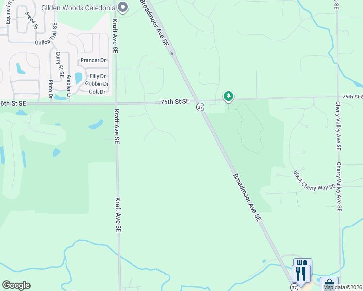 map of restaurants, bars, coffee shops, grocery stores, and more near 7794 Copper Corner Drive in Caledonia