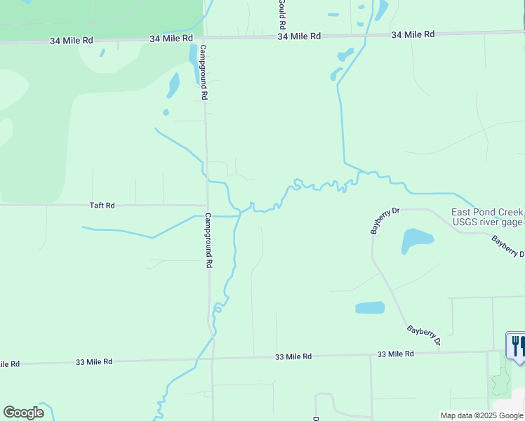 map of restaurants, bars, coffee shops, grocery stores, and more near 71886 East Pond Creek Drive in Macomb County