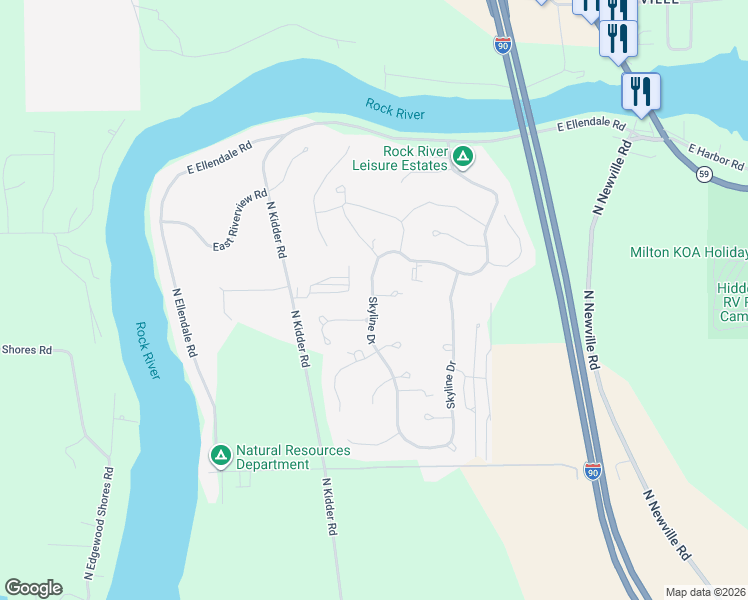 map of restaurants, bars, coffee shops, grocery stores, and more near 321 Country Lane in Edgerton