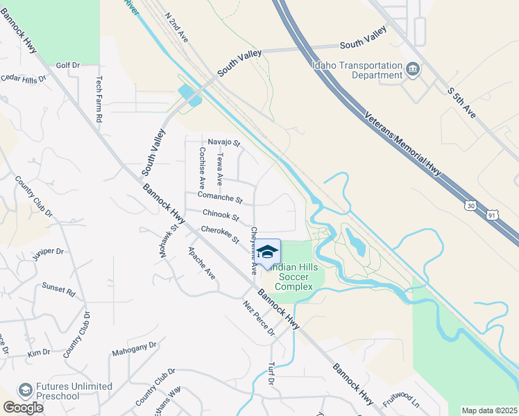 map of restaurants, bars, coffee shops, grocery stores, and more near 520 Cheyenne Avenue in Pocatello