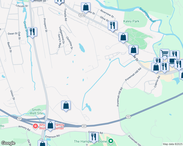 map of restaurants, bars, coffee shops, grocery stores, and more near 99 Powers Street in Milford