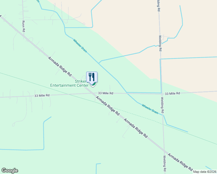 map of restaurants, bars, coffee shops, grocery stores, and more near 31249 33 Mile Road in Richmond