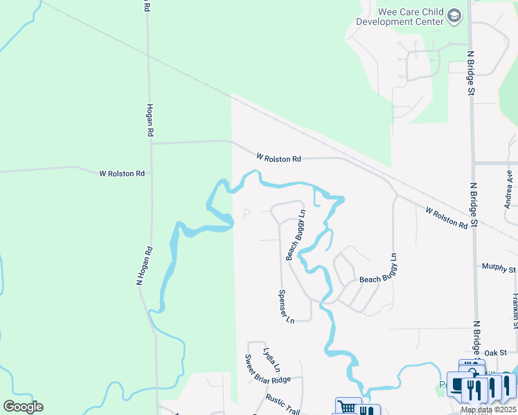 map of restaurants, bars, coffee shops, grocery stores, and more near 876 Beach Buggy Lane in Linden