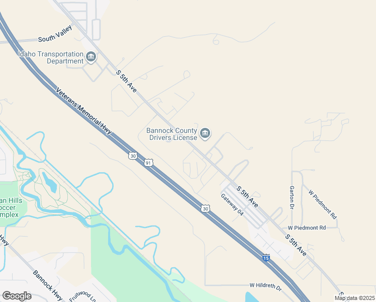 map of restaurants, bars, coffee shops, grocery stores, and more near 4783 South 5th Avenue in Pocatello