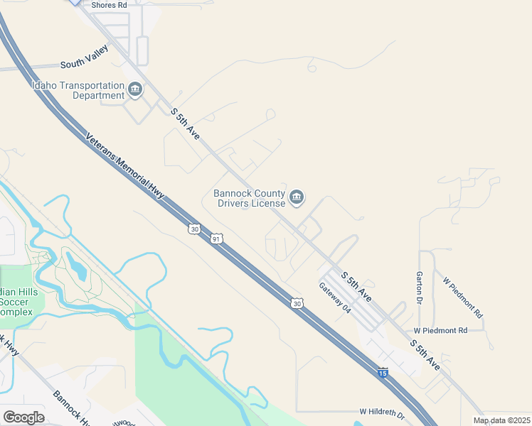 map of restaurants, bars, coffee shops, grocery stores, and more near 5087-5427 South 5th Avenue in Pocatello