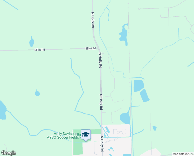 map of restaurants, bars, coffee shops, grocery stores, and more near 14134 North Holly Road in Holly