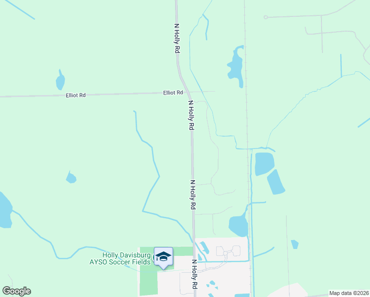 map of restaurants, bars, coffee shops, grocery stores, and more near 14134 North Holly Road in Holly