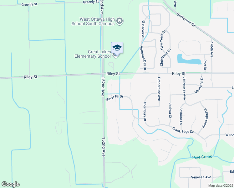 map of restaurants, bars, coffee shops, grocery stores, and more near 15133 Silver Fir Drive in Holland