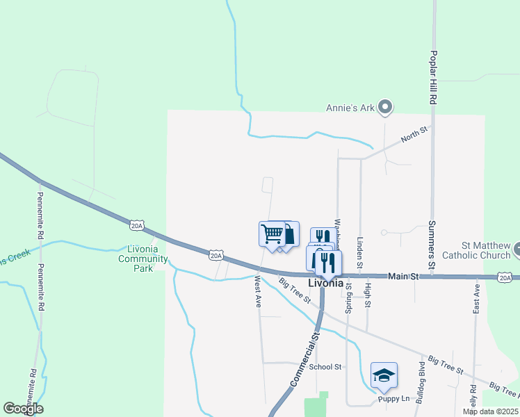 map of restaurants, bars, coffee shops, grocery stores, and more near 17 Wildbriar Drive in Livonia
