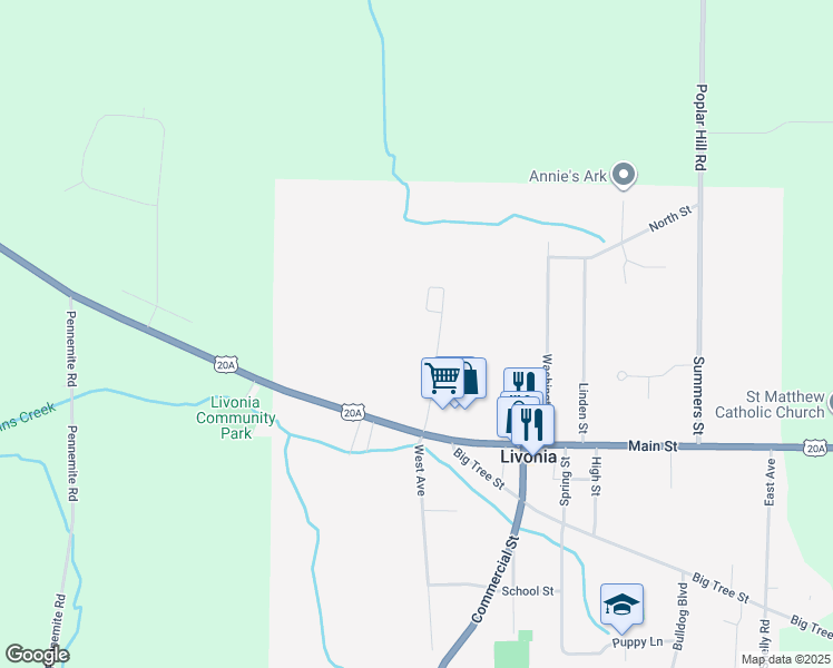 map of restaurants, bars, coffee shops, grocery stores, and more near 17 Wildbriar Drive in Livonia