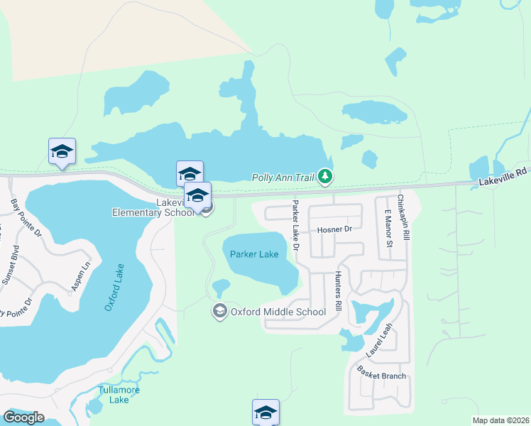 map of restaurants, bars, coffee shops, grocery stores, and more near 207-299 Lakeshore Cir in Oxford Charter Township