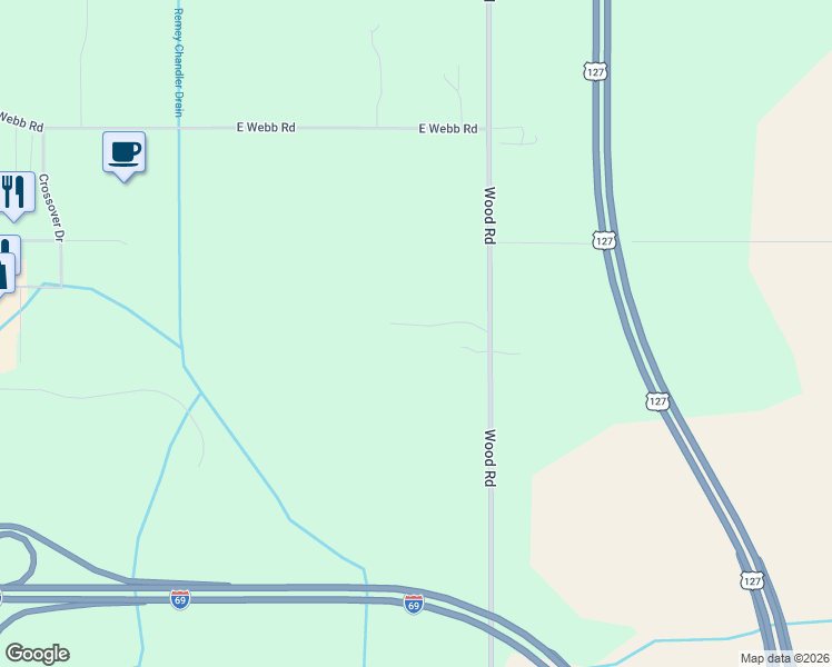 map of restaurants, bars, coffee shops, grocery stores, and more near 13158 Wood Road in Bath Township