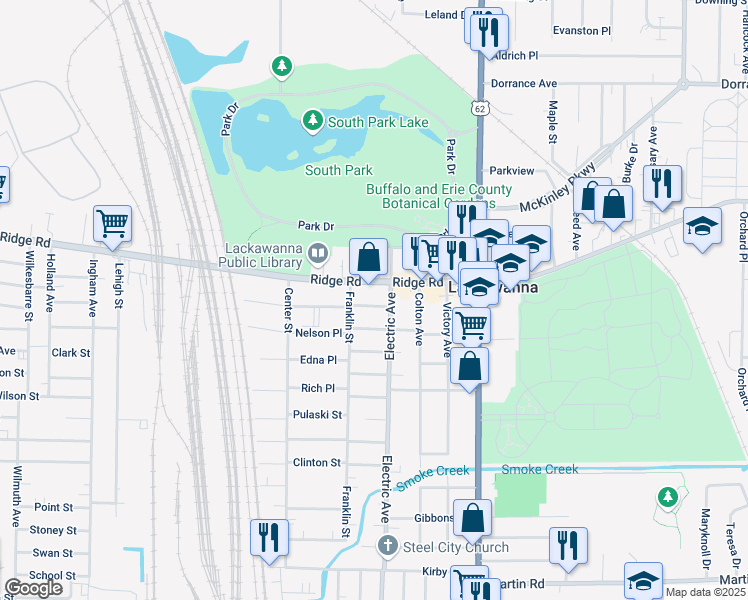 map of restaurants, bars, coffee shops, grocery stores, and more near 26 Apple Avenue in Buffalo