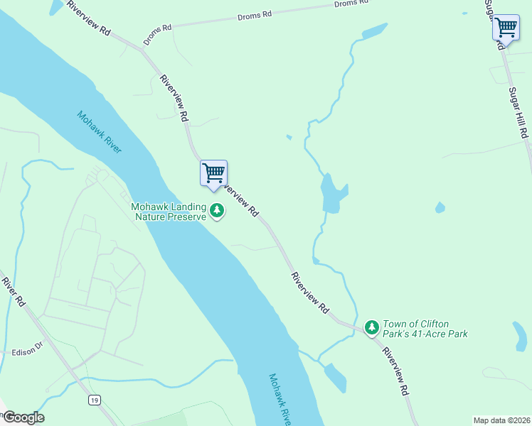 map of restaurants, bars, coffee shops, grocery stores, and more near 639 Riverview Road in Rexford