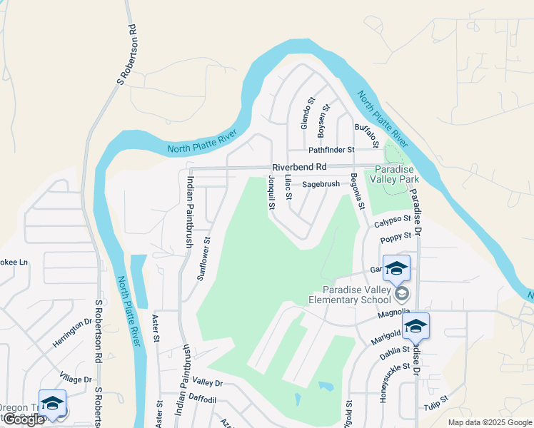 map of restaurants, bars, coffee shops, grocery stores, and more near 34 Jonquil Street in Casper