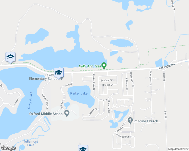map of restaurants, bars, coffee shops, grocery stores, and more near 1940 Lakeville Road in Oakland County