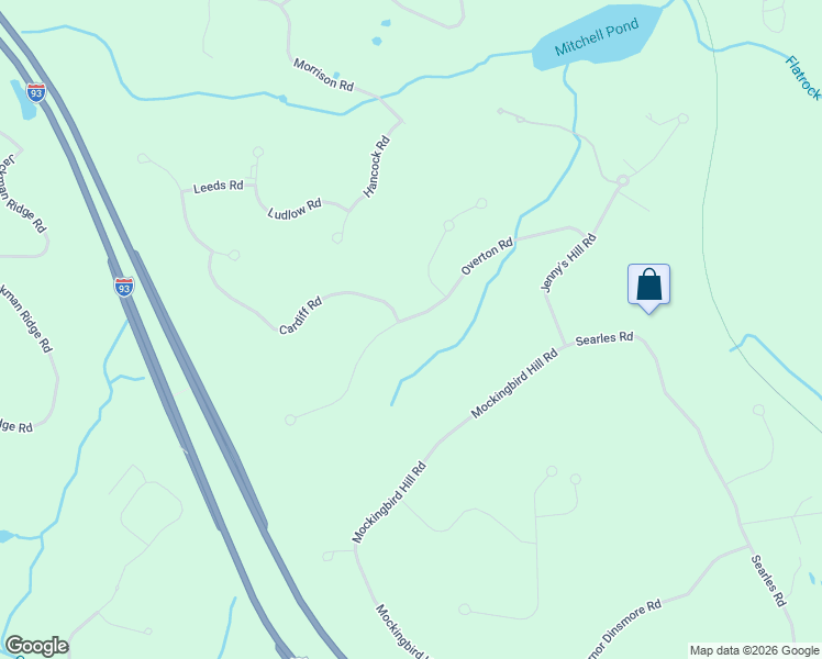 map of restaurants, bars, coffee shops, grocery stores, and more near 41 Overton Road in Windham