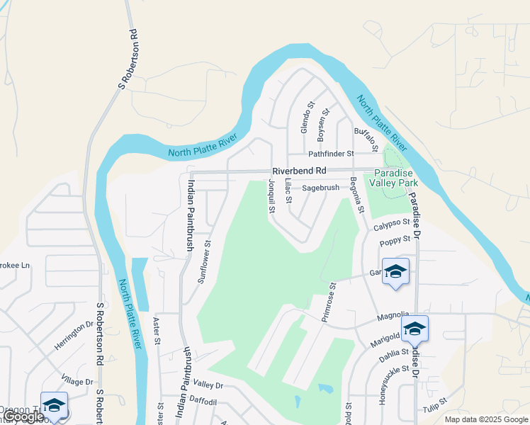 map of restaurants, bars, coffee shops, grocery stores, and more near 34 Jonquil Street in Casper
