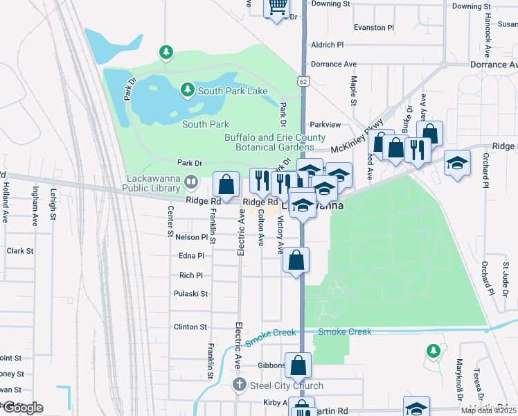 map of restaurants, bars, coffee shops, grocery stores, and more near 23 Colton Avenue in Buffalo