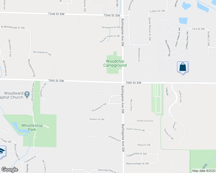 map of restaurants, bars, coffee shops, grocery stores, and more near 1690 76th Street Southwest in Byron Center
