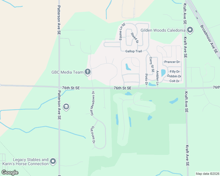 map of restaurants, bars, coffee shops, grocery stores, and more near 5191 76th Street Southeast in Caledonia