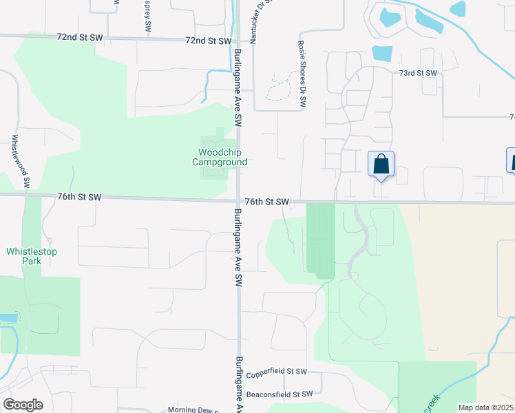 map of restaurants, bars, coffee shops, grocery stores, and more near 1580 76th Street Southwest in Byron Center