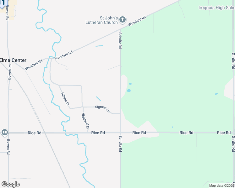 map of restaurants, bars, coffee shops, grocery stores, and more near 800 Schultz Road in Elma Center