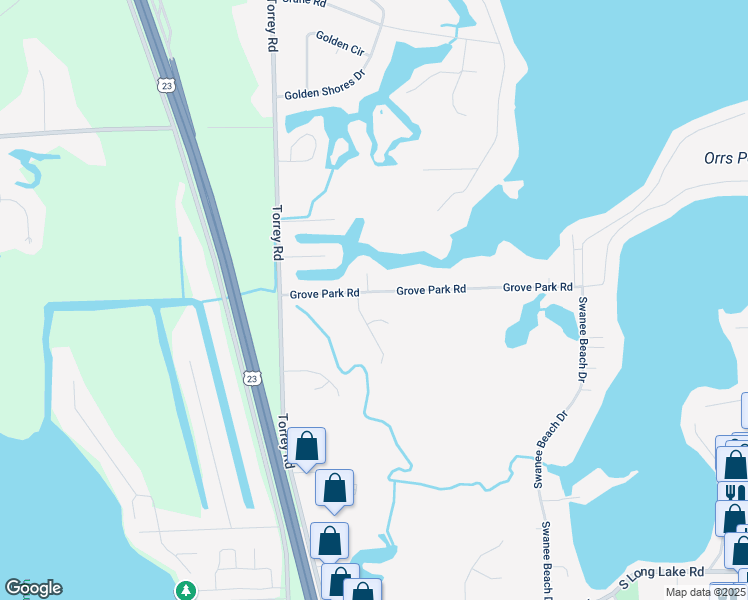 map of restaurants, bars, coffee shops, grocery stores, and more near 2409 Grove Park Road in Fenton