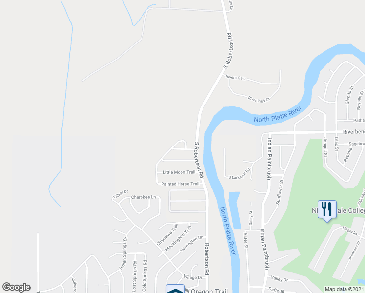 map of restaurants, bars, coffee shops, grocery stores, and more near 2409 Painted Horse Trail in Casper