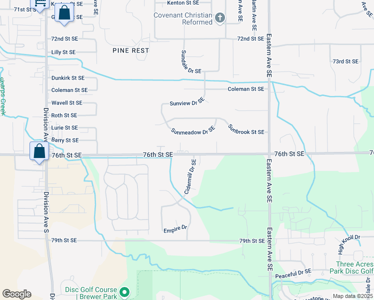 map of restaurants, bars, coffee shops, grocery stores, and more near 509 76th Street Southeast in Grand Rapids