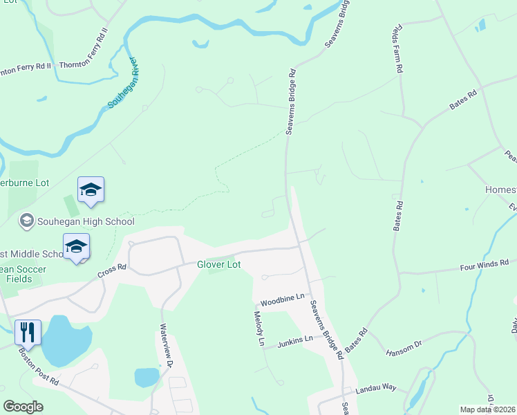 map of restaurants, bars, coffee shops, grocery stores, and more near 5 Elizabeth Court in Amherst