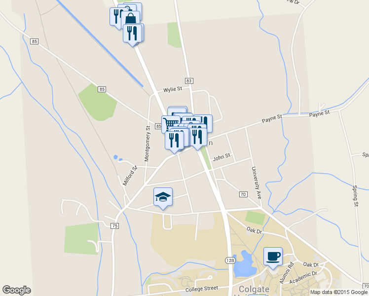map of restaurants, bars, coffee shops, grocery stores, and more near 12 Lebanon Street in Hamilton