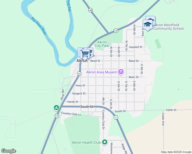 map of restaurants, bars, coffee shops, grocery stores, and more near 300 Main Street in Akron