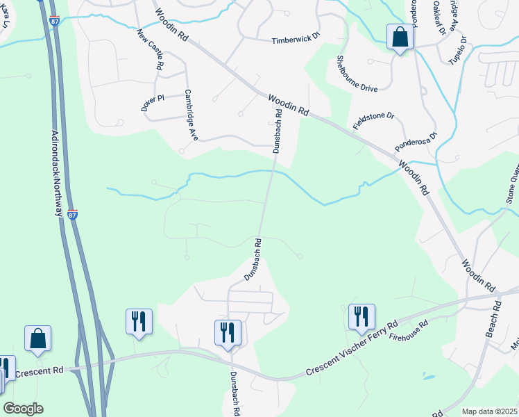 map of restaurants, bars, coffee shops, grocery stores, and more near 76 Linden Park Drive in Saratoga County