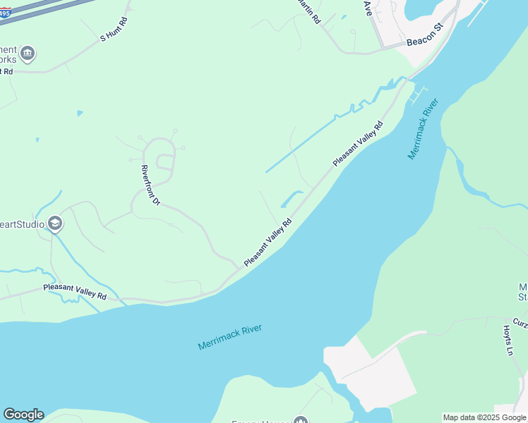 map of restaurants, bars, coffee shops, grocery stores, and more near 53 Pleasant Valley Road in Amesbury