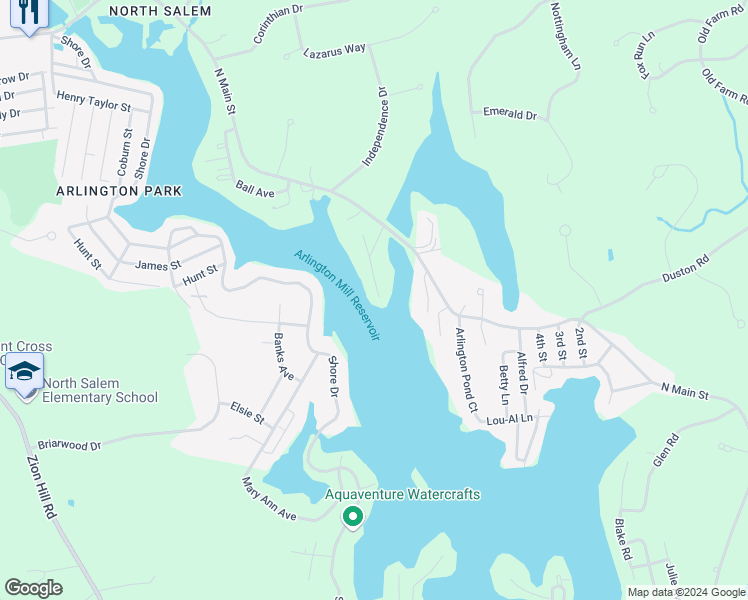 map of restaurants, bars, coffee shops, grocery stores, and more near 40 Gillis Terrace in Salem