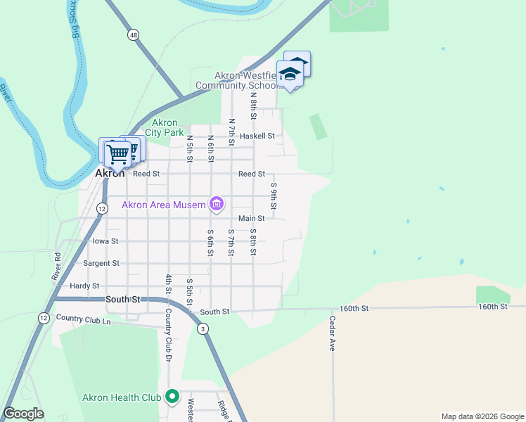 map of restaurants, bars, coffee shops, grocery stores, and more near 750 Main Street in Akron