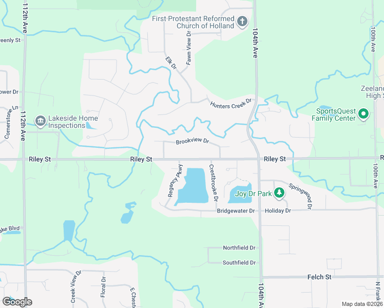 map of restaurants, bars, coffee shops, grocery stores, and more near 10604 Riley Street in Zeeland