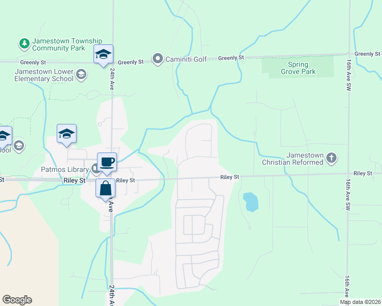map of restaurants, bars, coffee shops, grocery stores, and more near 2127 Brindle Drive in Hudsonville