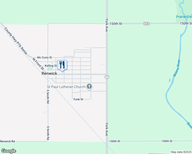 map of restaurants, bars, coffee shops, grocery stores, and more near 101-199 Main Street in Renwick