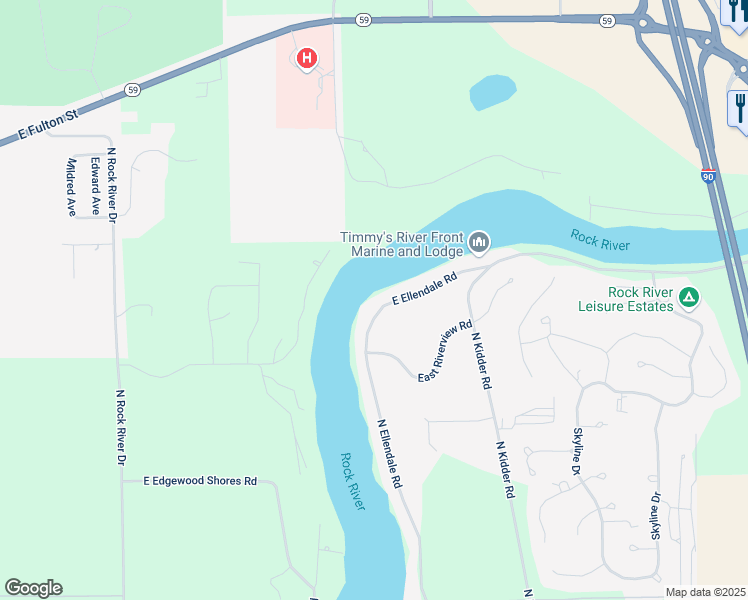 map of restaurants, bars, coffee shops, grocery stores, and more near 10551 North Ellendale Road in Edgerton