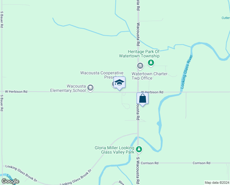 map of restaurants, bars, coffee shops, grocery stores, and more near 9135 West Herbison Road in Eagle