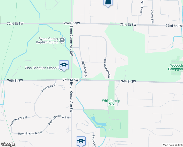 map of restaurants, bars, coffee shops, grocery stores, and more near 2272 Whistlevale Court in Byron Center
