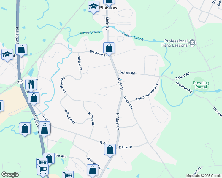 map of restaurants, bars, coffee shops, grocery stores, and more near 4 Bittersweet Drive in Plaistow