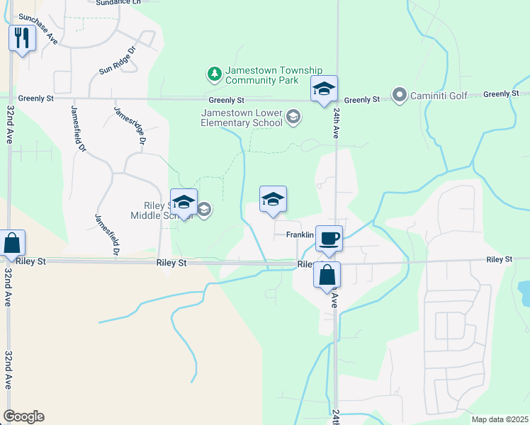 map of restaurants, bars, coffee shops, grocery stores, and more near 3291 Lincoln Street in Hudsonville