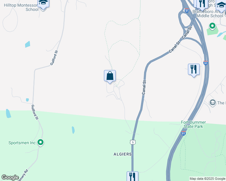 map of restaurants, bars, coffee shops, grocery stores, and more near in Brattleboro