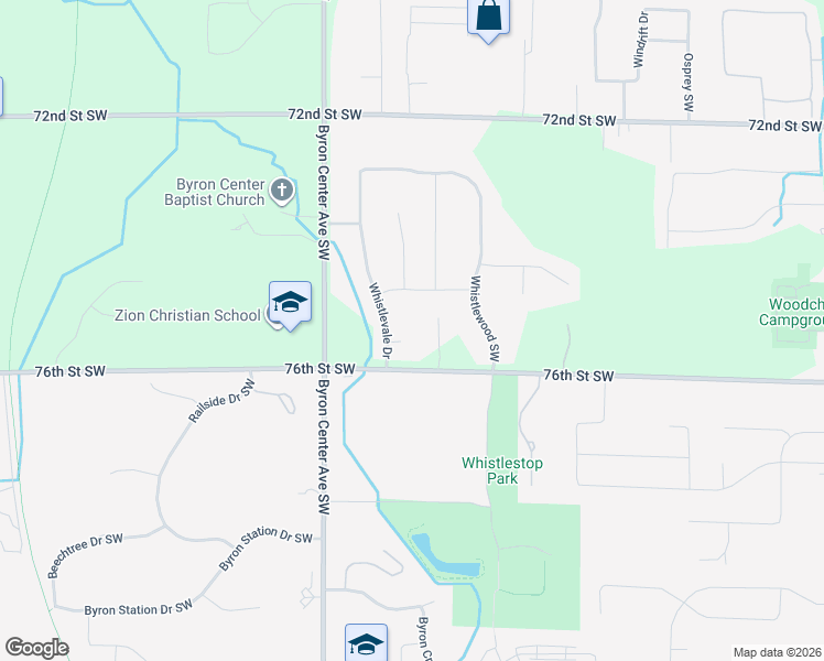 map of restaurants, bars, coffee shops, grocery stores, and more near 2272 Whistlevale Court in Byron Center
