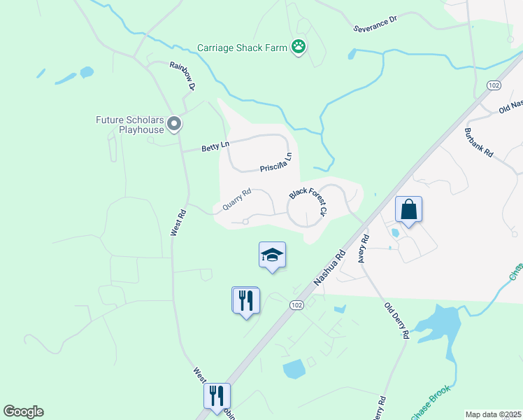 map of restaurants, bars, coffee shops, grocery stores, and more near 10 Pepper Hill Road in Londonderry