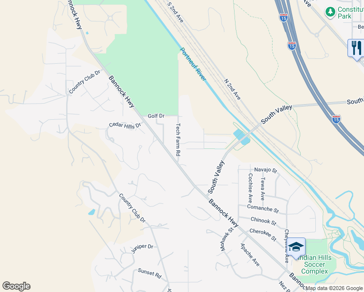 map of restaurants, bars, coffee shops, grocery stores, and more near 695 Double Eagle Drive in Pocatello